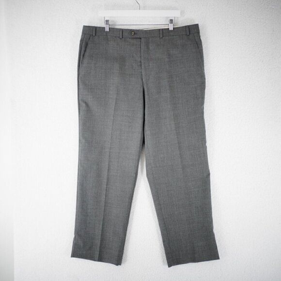 Lauren Ralph Lauren Super‎ 100's Wool Gray Flat Front Mid Rise Dress Pants 40/31 - Picture 1 of 7